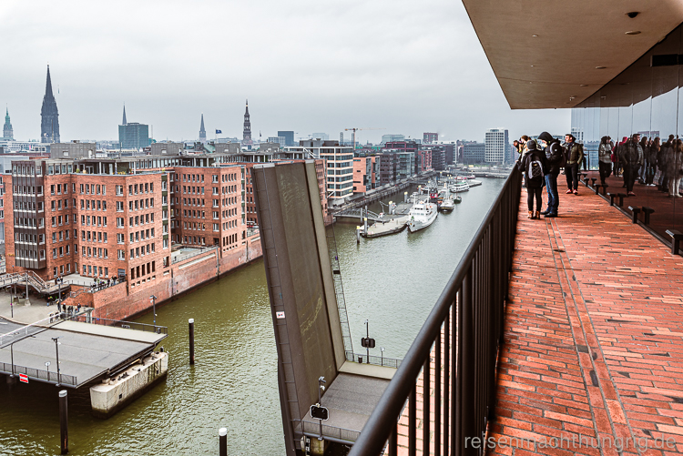 Aussichtsplattform, Elbeseitenarm, Speicherstadt