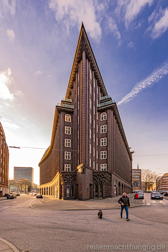 Bekanntes Gebäude in Hamburg, das Chilehaus